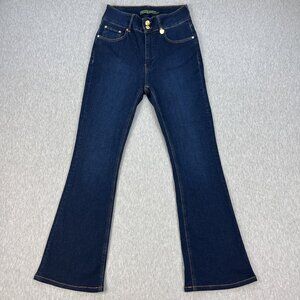 Holland Cooper Flare High-Rise Jeans Womens 12S (Fits 28x30) Blue Denim Stretch